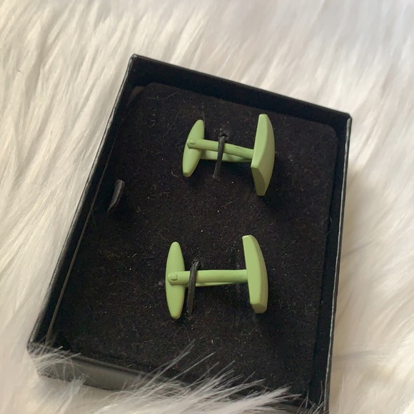 *NEW* Matte Green Metal Cufflinks - Picture 3 of 3